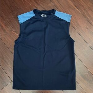 Champion Men's Navy and Light Blue Sleeveless Tank- size Small, EUC